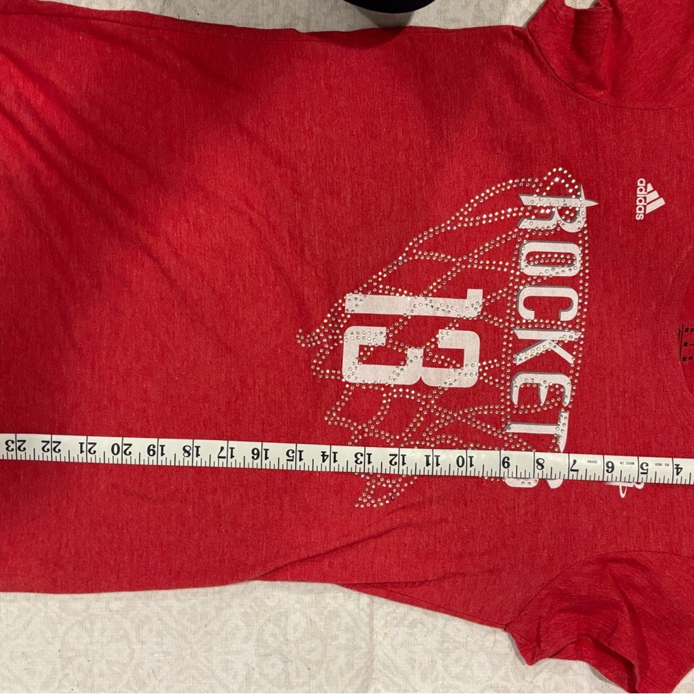 Adidas Houston Rockets #13 Rhinestone Tee Women’s Red - Picture 8 of 9